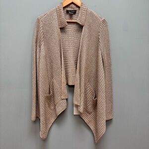 St. John Metallic Open Front Cardigan S